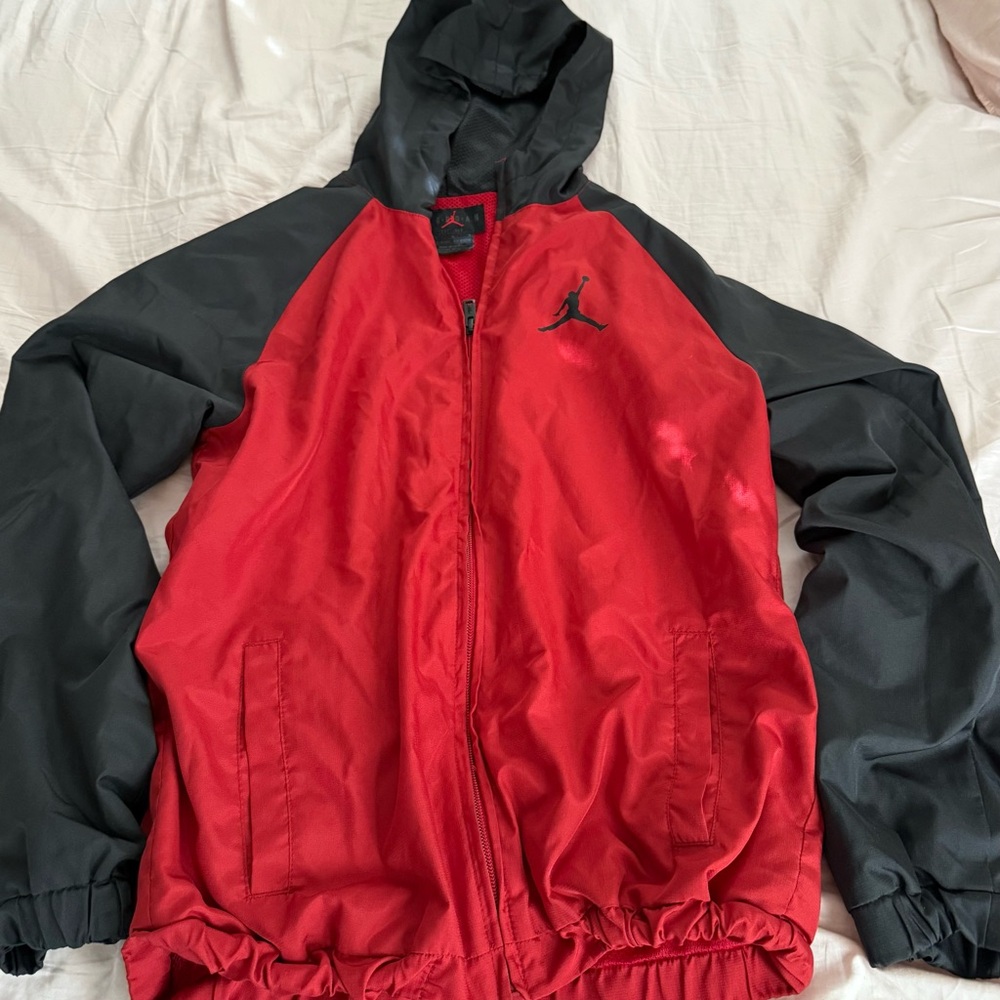 Jordan Men's Black and Red Windbreaker